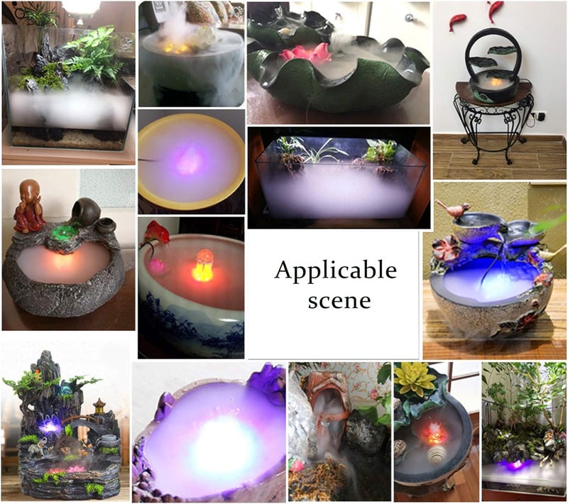 Flagmax Halloween Lights Mist Maker,Halloween Machine Ultrasonic Mist Water Pond 12 LED Red Yellow and Blue Light Flashes for Halloween Party Decorations and Rockery Fishtank Vase Birdbath Deco - Image 5
